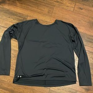 Under Armour- XL- dark gray long sleeve activewear shirt with thumb holes.